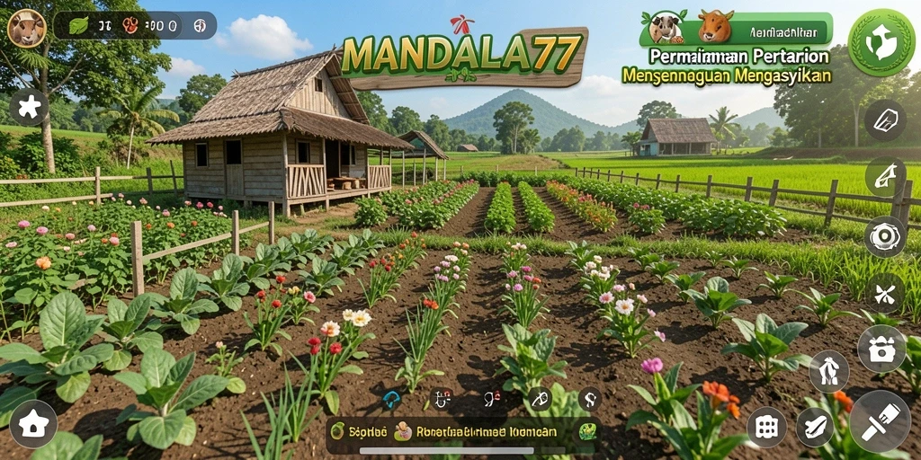 Tampilan gameplay <strong>MANDALA77</strong> yang penuh warna dan atraktif.