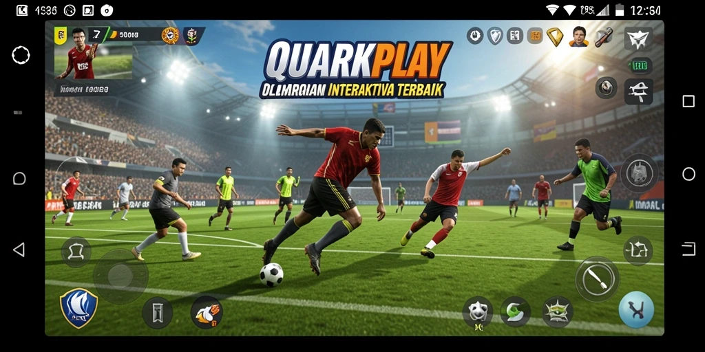 Screenshot utama gameplay QUARKPLAY menampilkan aksi seru dalam olahraga.